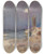 Triptych art skateboard deck of Jan Cigliski Moonlit Landscape With Water And Architecture From The Journey To Constantinople by Jan Ciaglinski (1858-1913)