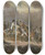 Triptych art skateboard deck of Denis Auguste Marie Raffet Napoleon Mit Seinem Hut Ber Ein Schlachtfeld Reitend by Denis Auguste Marie Raffet (1804-1860)