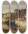 Triptych art skateboard deck of Eastman Johnson Corn Husking At Nantucket by Eastman Johnson (1824-1906)