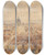 Triptych art skateboard deck of Thomas Allom View Of London From The Steeple Of St Brides Church Fleet Street Looking East Towards St Pauls Cathedral by Thomas Allom (1804-1872)