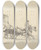 Triptych art skateboard deck of Samuel Howitt A Chaise And Pair With Postboy by Samuel Howitt (1756-1822)