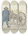 Triptych art skateboard deck of Jakob Frchtegott Dielmann Ein Bauer Und Drei Frauen Vom Hunsrck Bei Einer Karre Dahinter Ein Rind by Jakob Furchtegott Dielmann (1809-1885)