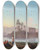 Triptych art skateboard deck of Charles Thodore Frre Vue De Lile De Philae Nubie by Charles Theodore Frere (1814-1888)