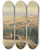 Triptych art skateboard deck of Edward Lear The Plains Of Bethany by Edward Lear (1812-1888)