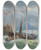 Triptych art skateboard deck of Charles Euphrasie Kuwasseg Fishermen By The Coast by Charles Euphrasie Kuwasseg (1833-1904)