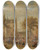 Triptych art skateboard deck of David Teniers The Younger A Kermesse With Villagers Making Merry In A Town Square by David Teniers The Younger (1610-1690)