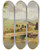 Triptych art skateboard deck of Louis Michel Eilshemius Adirondacks Bridge For Fishing by Louis Michel Eilshemius (1864-1941)