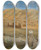 Triptych art skateboard deck of Alexandre Jacovleff In The Desert Of Afghanistan by Alexandre Jacovleff (1887-1938)