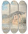 Triptych art skateboard deck of Nicholas Chevalier Taieri River Otago by Nicholas Chevalier (1828-1902)