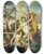 Triptych art skateboard deck of Giovanni Antonio Guardi Carlo And Ubaldo Resisting The Enchantments Of Armidas Nymphs by Giovanni Antonio Guardi (1699-1766)