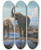 Triptych art skateboard deck of Wilhelm Kuhnert Elephants At A Waterhole by Wilhelm Kuhnert (1865-1926)