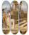 Triptych art skateboard deck of Henryk Siemiradzki Conversation By The Spring by Henryk Siemiradzki (1843-1902)