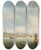 Triptych art skateboard deck of Thomas Dove Port Of Liverpool by Thomas Dove (1812-1886)