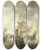 Triptych art skateboard deck of Abraham Beerstraaten Battle Of The Combined Venetian And Dutch Fleets Against The Turks In The Bay Of Foya 1649 by Abraham Beerstraaten (1643-1670)