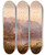 Triptych art skateboard deck of William Louis Sonntag Golden Sunlight by William Louis Sonntag (1822-1900)