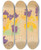 Triptych art skateboard deck of Egon Schiele Blumen Im Schlossgarten Krumau by Egon Schiele (1890-1918)