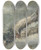 Triptych art skateboard deck of Ferdinand Keller Geborstener Ast by Ferdinand Keller (1842-1922)