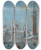 Triptych art skateboard deck of Giacomo Guardi Veduta Della Piazza Di San Marco by Giacomo Guardi (1764-1835)