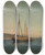 Triptych art skateboard deck of Amaldus Nielsen Svenske Fiskere Hvaler by Amaldus Nielsen (1838-1932)