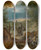 Triptych art skateboard deck of Jan Brueghel The Elder Travallers Attacked By Soldiers by Jan Brueghel The Elder (1568-1625)