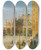 Triptych art skateboard deck of Ercole Calvi Piazza San Marco by Ercole Calvi (1824-1900)