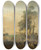 Triptych art skateboard deck of Philips Wouwerman A Stag Hunt by Philips Wouwerman (1619-1668)