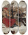Triptych art skateboard deck of Albert Edelfelt Study For Burned Village by Albert Edelfelt (1854-1905)