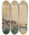 Triptych art skateboard deck of James Holland Barges On A Canal In Rotterdam by James Holland (1800-1870)