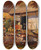 Triptych art skateboard deck of Johan Thomas Lundbye Outside The Cowshed by Johan Thomas Lundbye (1818-1848)