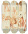 Triptych art skateboard deck of Albert Anker Rast Der Sumer by Albert Anker (1831-1910)
