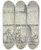 Triptych art skateboard deck of Joseph Farington Cottage On The Road From Lausanne To Geneva by Joseph Farington (1747-1821)