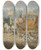 Triptych art skateboard deck of Alexander Von Bensa The Hunting Party by Alexander Von Bensa (1820-1902)