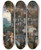 Triptych art skateboard deck of Peter Paul Rubens Sight by Peter Paul Rubens (1577-1640)