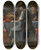 Triptych art skateboard deck of Master Of The Procession Gathering Of Gamblers With Hurdygurdy Player by Master of the Procession (17-)