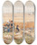 Triptych art skateboard deck of Hugo Mhlig Rest In The Field by Hugo Muhlig (1854-1929)