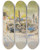 Triptych art skateboard deck of Max Liebermann Am Tisch At The Table by Max Liebermann (1847-1935)