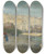 Triptych art skateboard deck of Pierre Tetar Van Elven The Port Of Jaffa by Pierre Tetar Van Elven (1828-1908)