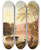 Triptych art skateboard deck of Jasper Francis Cropsey Autumn On The Hudson River by Jasper Francis Cropsey (1823-1900)