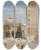 Triptych art skateboard deck of Antonietta Brandeis Venice A View Ofthe Piazza San Marco by Antonietta Brandeis (1848-1926)
