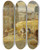 Triptych art skateboard deck of Walter Shirlaw The Hay Cart by Walter Shirlaw (1838-1909)