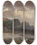 Triptych art skateboard deck of Edward Mitchell Bannister Untitled Shoreline With Sailboats And Roof by Edward Mitchell Bannister (1828-1901)