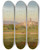 Triptych art skateboard deck of Friedrich Loos Blick Auf Die Basilica Di Santa Croce In Gerusalemme Rom by Friedrich Loos (1797-1890)