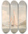 Triptych art skateboard deck of John Christian Schetky Boat Sailing To The Left With Mountains In The Background by John Christian Schetky (1778-1874)
