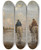 Triptych art skateboard deck of Evert Pieters Along The Beach by Evert Pieters (1856-1932)