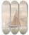 Triptych art skateboard deck of John Christian Schetky Boat Sailing To The Right With Mountains In The Background by John Christian Schetky (1778-1874)
