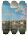Triptych art skateboard deck of Joseph Nickolls The Thames At The Tower Of London With London Bridge And St Pauls In The Distance by Joseph Nickolls (1713-1755)