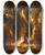 Triptych art skateboard deck of Thomas Cole Wooded Landscape With Figures by Thomas Cole (1801-1848)