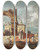 Triptych art skateboard deck of Francesco Guardi Capriccio With A Ruinous Arch And A Villa In The Background by Francesco Guardi (1712-1793)