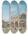 Triptych art skateboard deck of Federico Del Campo Saint Marks Square Venice by Federico del Campo (1837-1923)