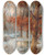 Triptych art skateboard deck of Paolo Sala First Snow by Paolo Sala (1859-1924)